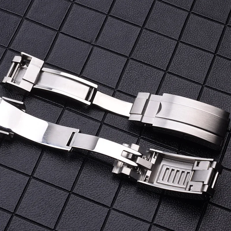 904 Stainless Steel 16mm Watchband Clasp for Rolex DAYTONA SUBMARINER GMT Date-just Yacht-Master Quick Adjust Buckle Gold Silver