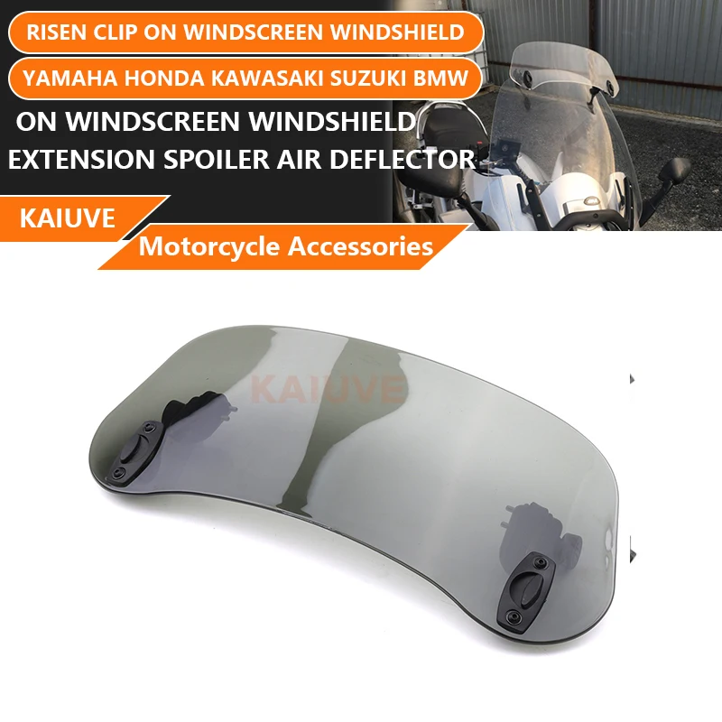 

Universal Motorcycle Risen Clip On Windscreen Windshield Extension Spoiler Air Deflector for Yamaha Honda Kawasaki Suzuki BMW