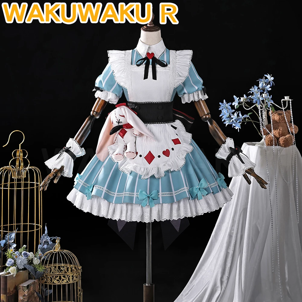 IN STOCK Sandrone Alice Cosplay Game Genshin Impact Miliastra Wonderland【S-2XL】WakuWaku-R Women Cute Maid Dress Lolita Plus Size