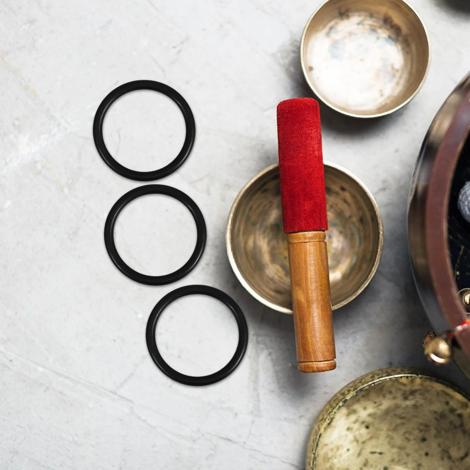 

10Pcs Singing Bowl Pad Decor Rubber Gasket Ring for Sound Bowl Instrument Cushion Non-Slip Base Long-Lasting Quality