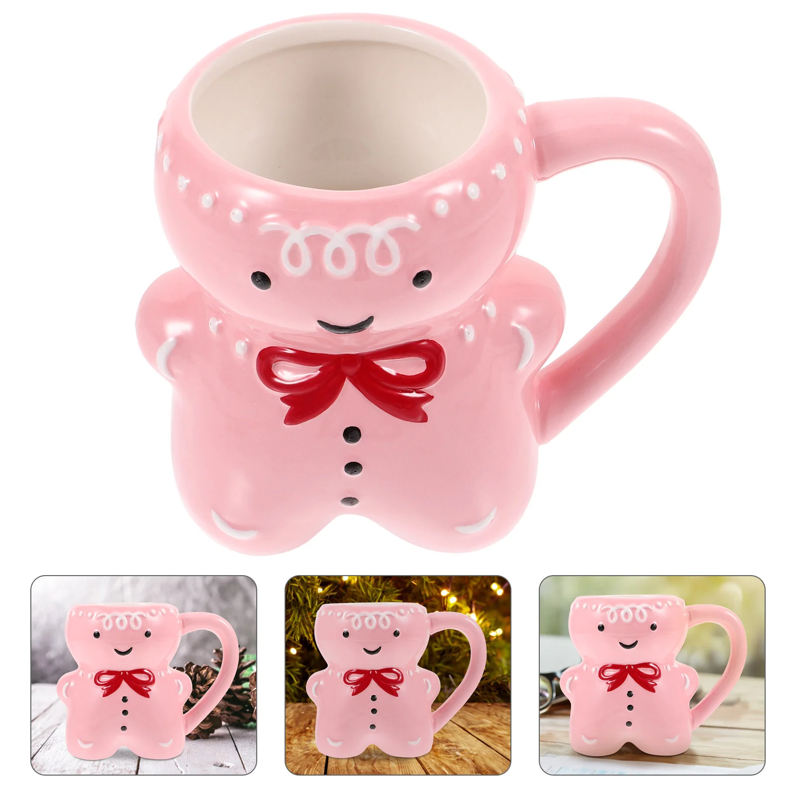 

Gingerbread Man Ceramic Coffee Cup Large Capacity Christmas Special Gift for Friends Family Decorative Mug Kitchen Barware