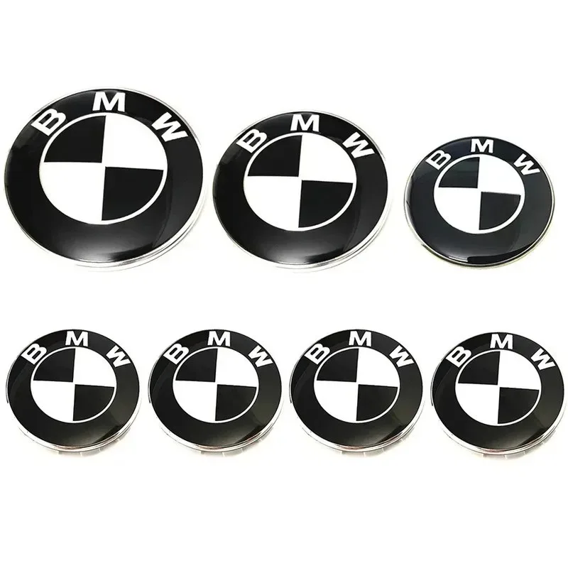 7Pcs Car Hood Front Rear Trunk Emblem Badge For BMW original Logo all black E36 E46 E53 E90 E60 E93 E87 G01 G20 X3 X5 F30 F20 X6 view 3