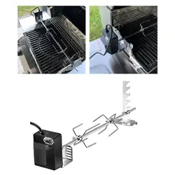 Automatic Grill Rotisserie Kit Barbecue Tool BBQ Bracket Roaster Spit Rod Meat Fork Holders for Outdoor Camping BBQ Picnic