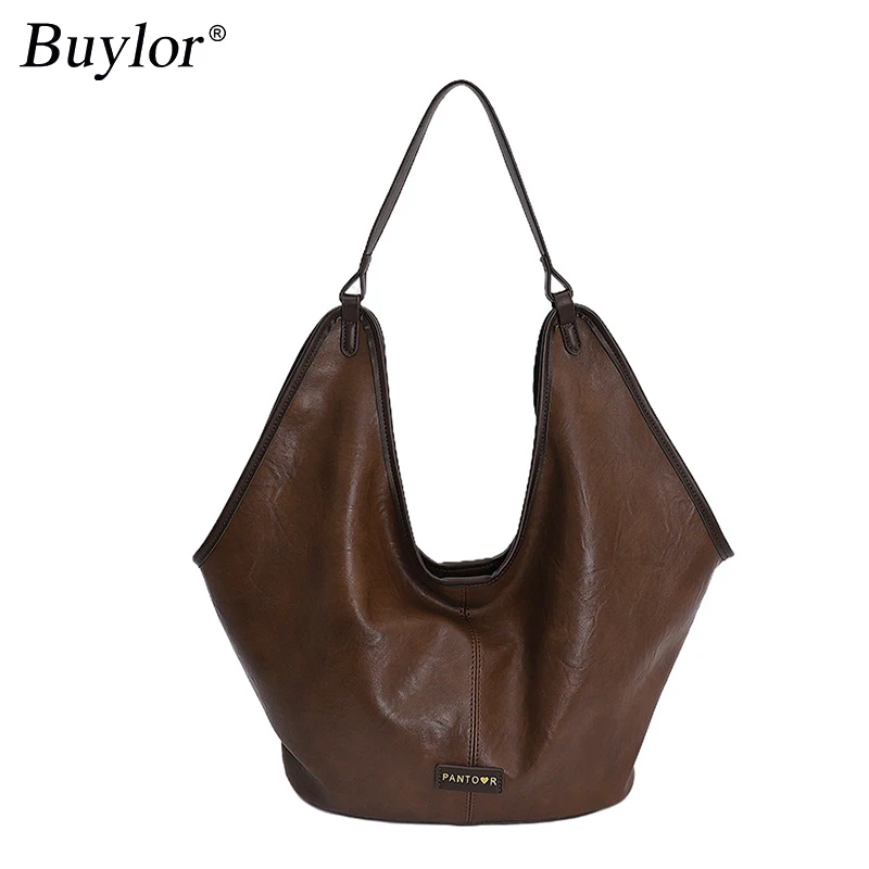 

Buylor Commuting Tote Bag For Women Trendy Fashion Large Capacity Shoulder Bag New Women's Bag Versatile Travel PU Handbag