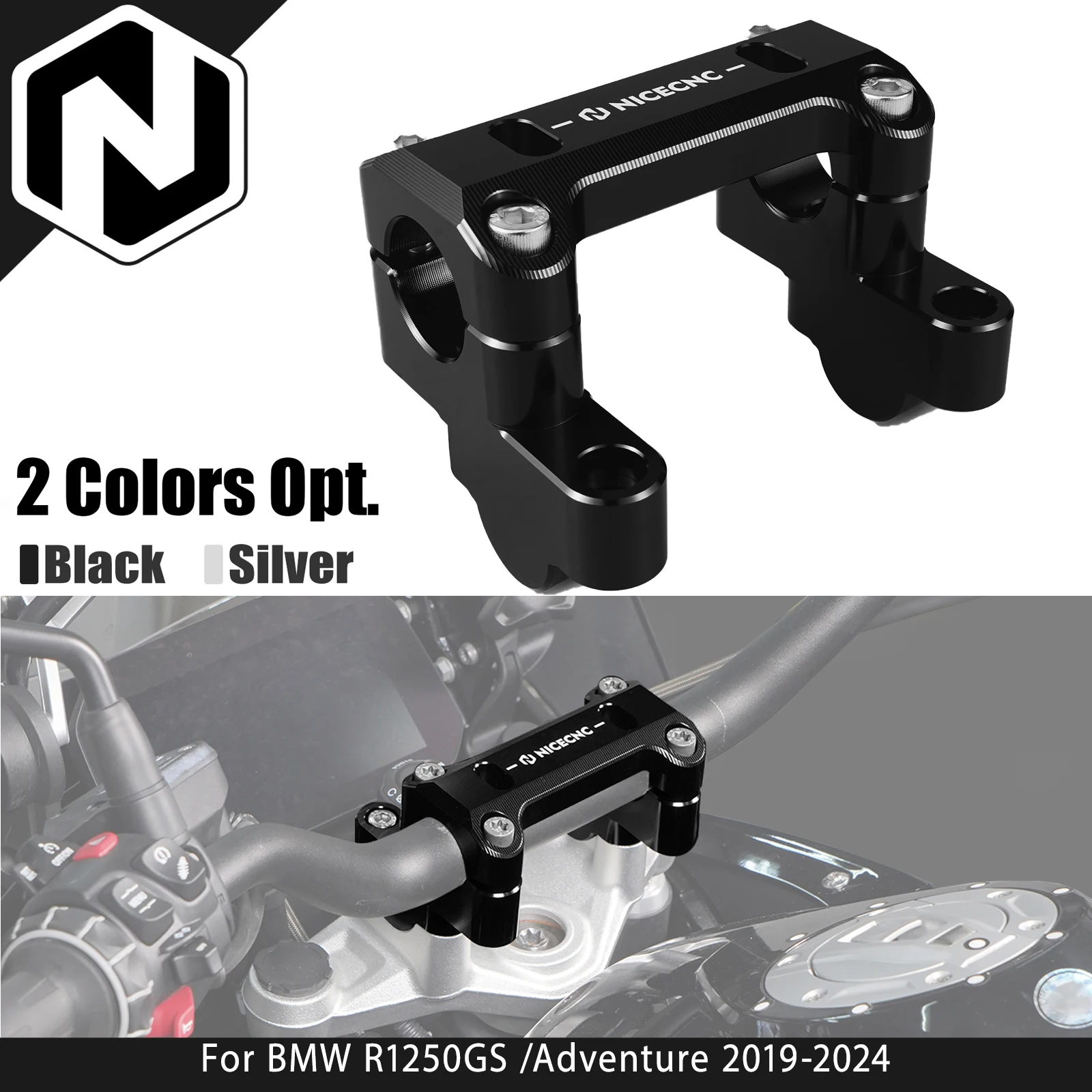 

For BMW R1250GS Adventure 2019-2024 NICECNC Handlebar Riser For BMW R1250GS 2019-2023 BMW R1200GS /R1200GS Adventure 2014-2018