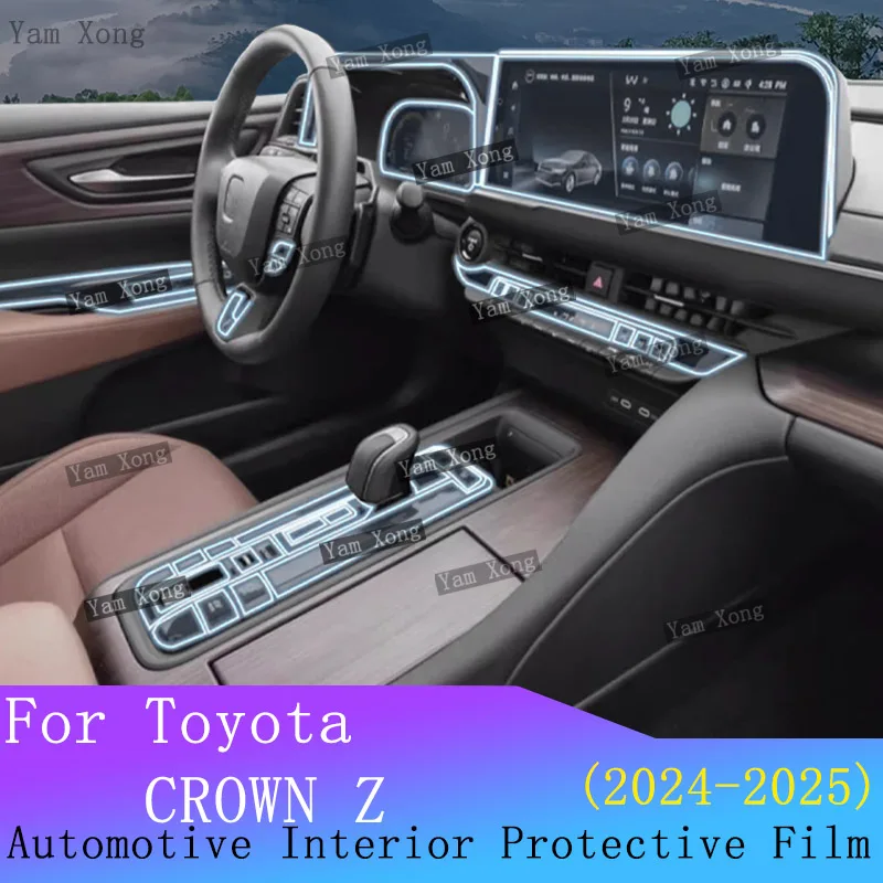 

For Toyota CROWN Z 2025 2024 Full set interior Car Center Console Dashboard Navigation Screen Transparent TPU Protective Film