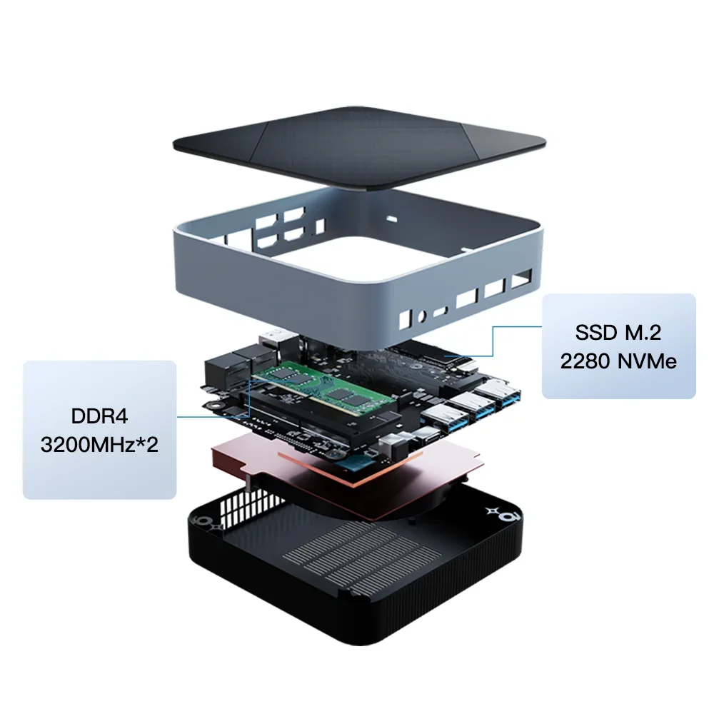 Mini PC Computer Gaming Intel Core i3 115G4  i5 1340P 1335U CPU NUC Office DDR4 NVMe Gaming Mini Computer HDMI VGA Four Display