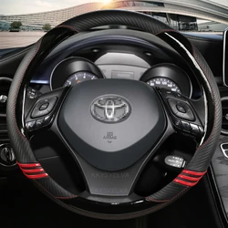 Carbon Fiber Leather Sport Car Steering Wheel Cover For Toyota C-HR CHR 2017 2020 2021 2022 Izoa 2018 2019 2021 Auto Accessories