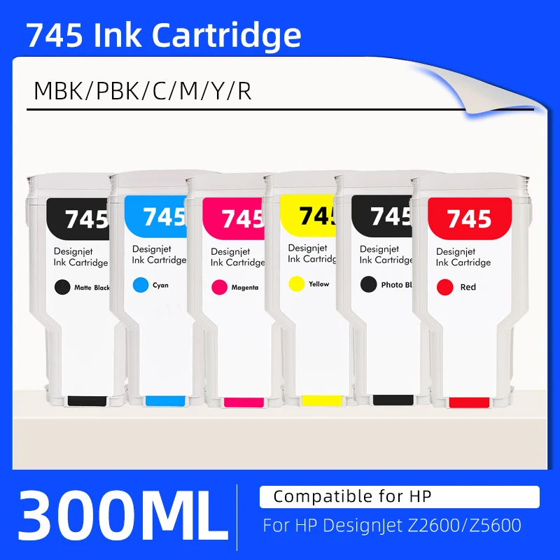 

745 Ink Cartridge Compatible for HP DesignJet Z5600 Z2600 For HP 745 F9K05A Replacement Ink Cartridge With Pigment Ink 300ML