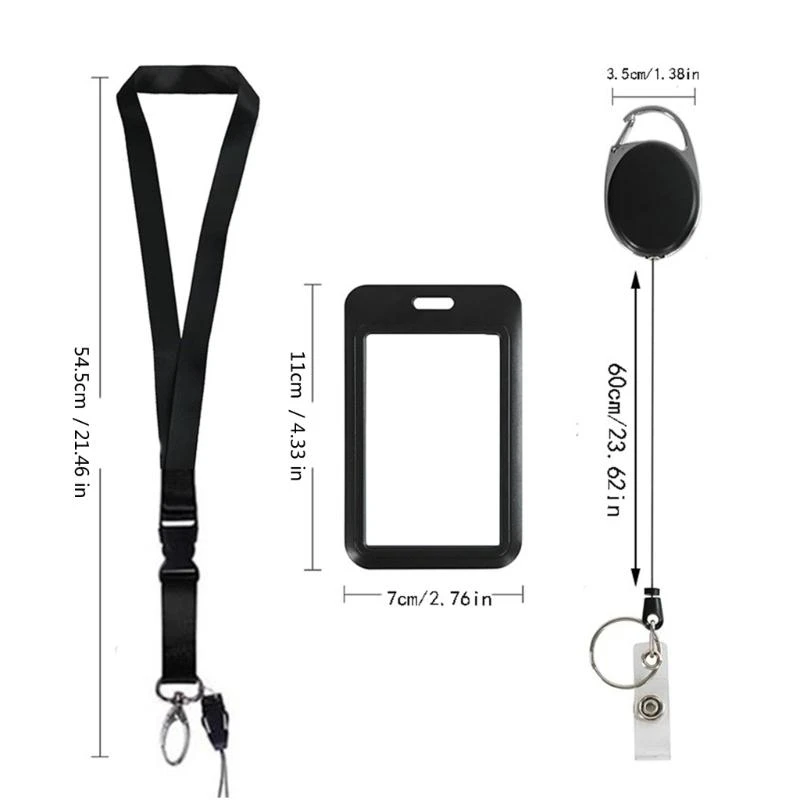 オフィススタッフのための格納式リール付きの格納式ストラップカードバッジホルダー