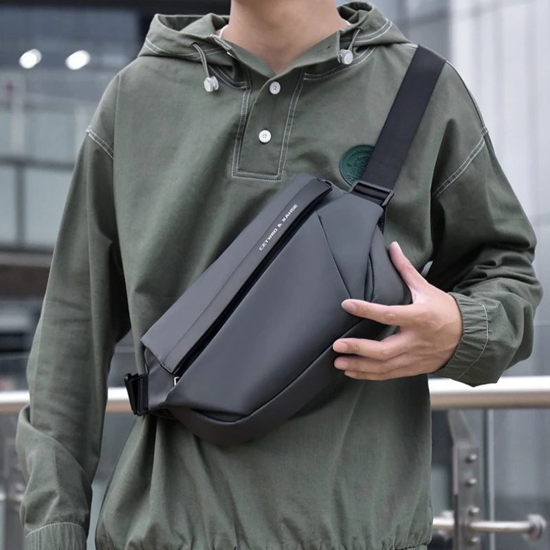 

New Arrival Cycling Chest Bag for Men Techwear Waterproof Sling Pack Utility CrossbodyBag for Commute Multi-pocket Shoulder Bags