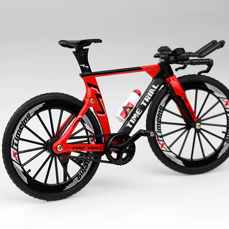 Figuras de modelo de bicicleta de juguete, Mini colección delicada de Metal de alta simulación, juguetes para bicicleta, bicicleta de carreras con dedos fundida a presión para niños