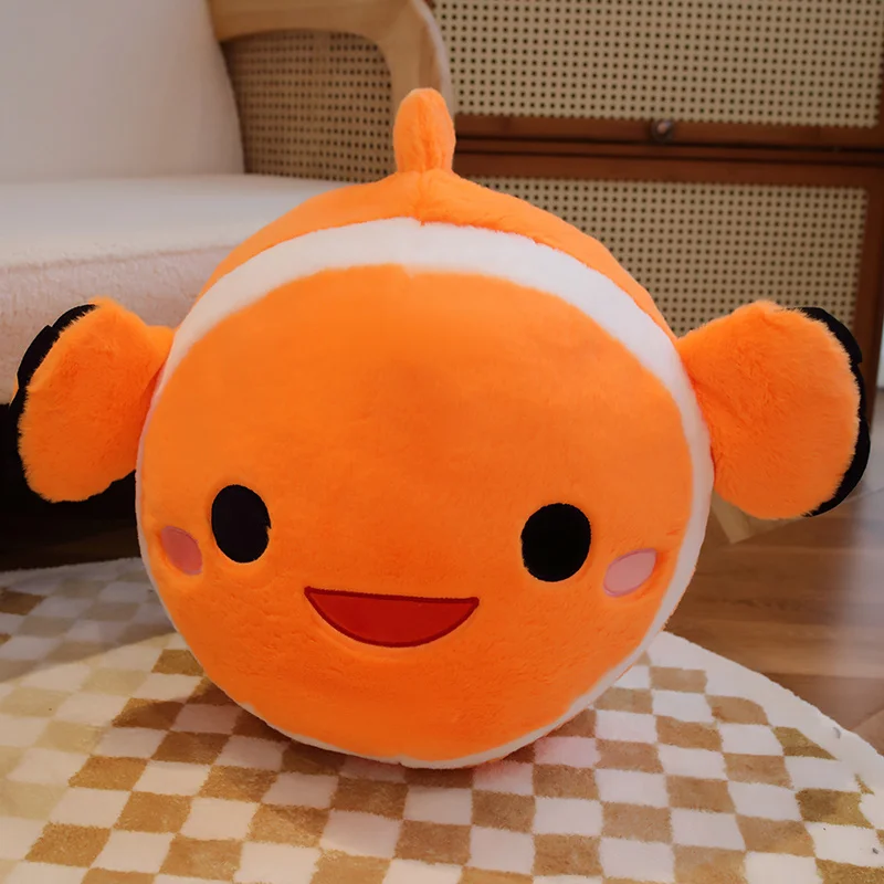 Juguete de peluche de pez payaso grande, animal de peluche suave, almohada linda, regalo de cumpleaños para niños, decoración del hogar de fiesta oceánica, nuevo