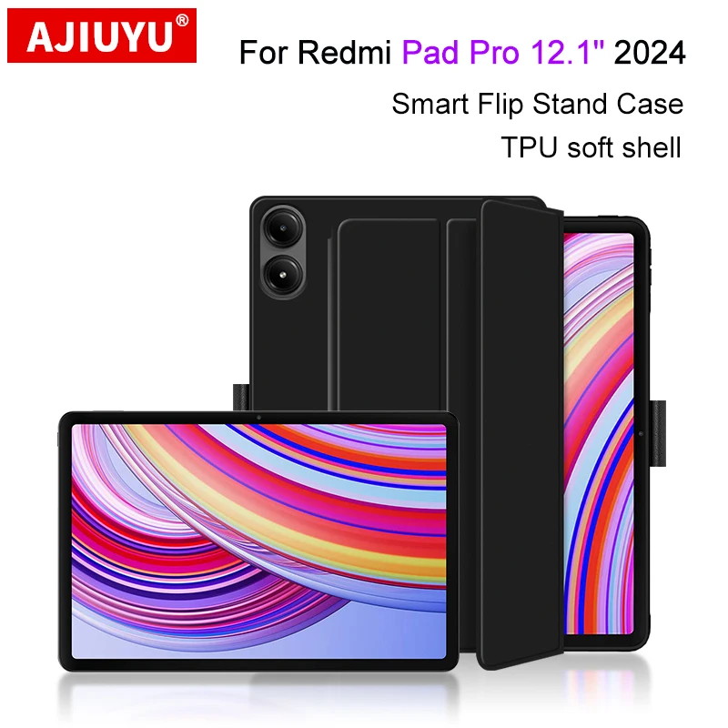 

Чехол AJIUYU для Xiaomi Redmi Pad Pro, чехол для планшета 12,1 дюйма с функцией автоматического сна 2024 дюйма, чехол-книжка для redmi pad Pro 12,1 дюйма, чехол-подставка, Обложка