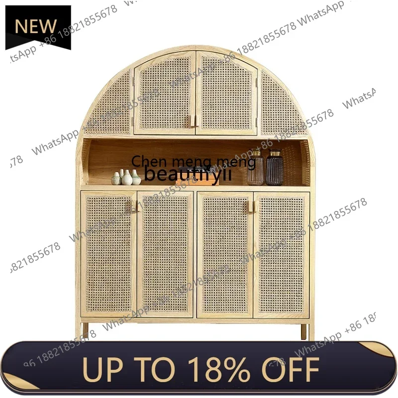 

P178 новый шкафчик для домашнего хранения, сервант, шкаф для обуви из цельного дерева, простой современный шкаф из ротанга для прихожей, проживания в семье, гостиничный шкаф