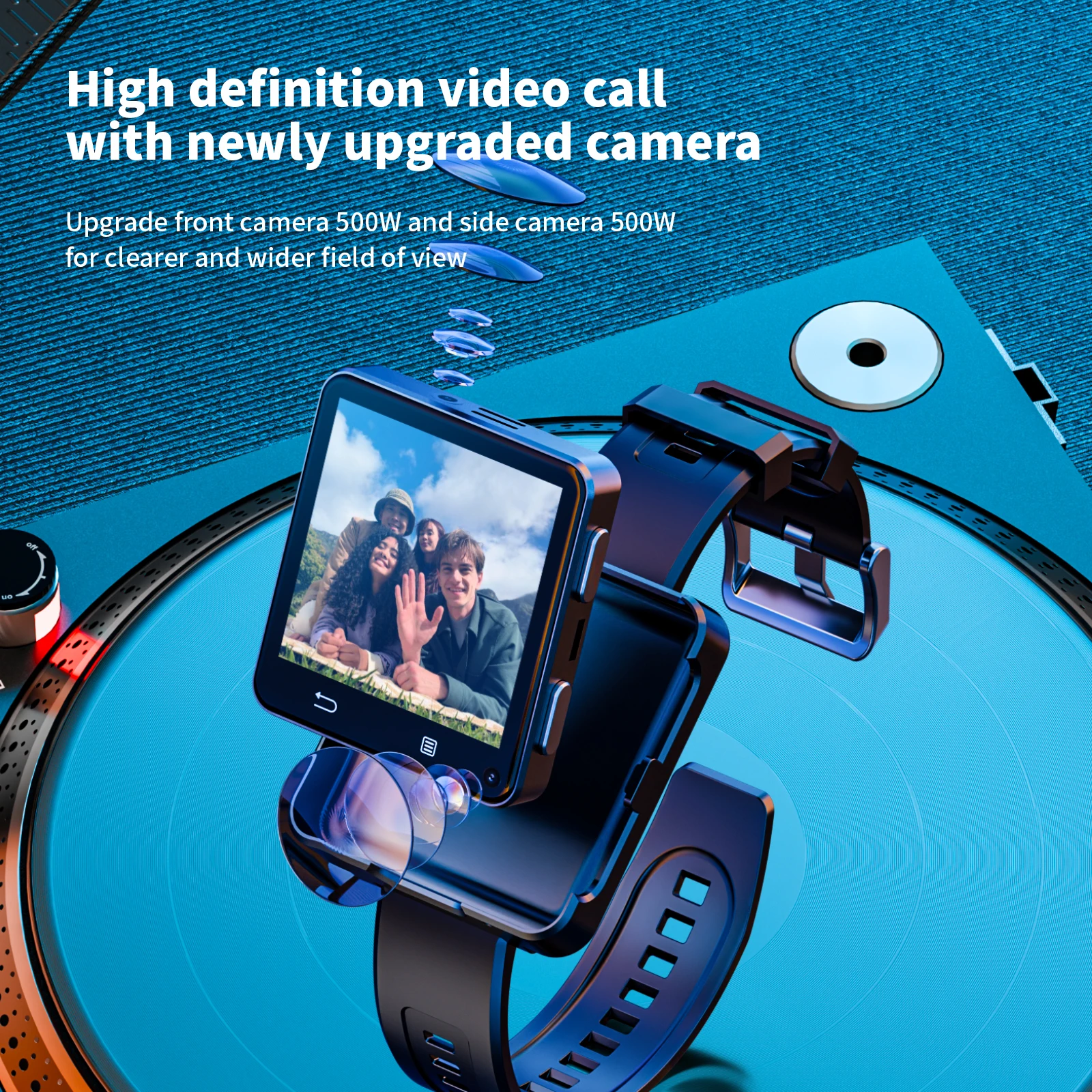 New MTK6761 5G Cellular Version Android 11.0 Smart Watch Men 2.64inch Larger Screen Smartwatch 500W HD Dual Camera 64GB Storage