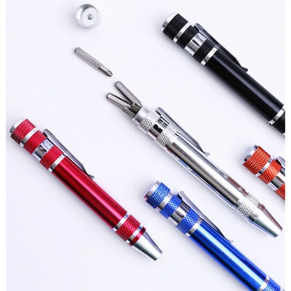 8 In 1 Pocket Screwdriver Pen Mini Portable Mobile Phone Repair Hand Tools Kit Multifunctional Flat/Cross Head Screwdriver Set