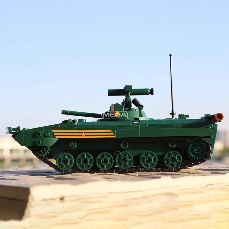 

WW2 Русский BMP-1 Пехотная боевая машина Строительные блоки Советский T-80BVM Танк Кирпичная модель DIY Военная коллекция игрушек для хобби