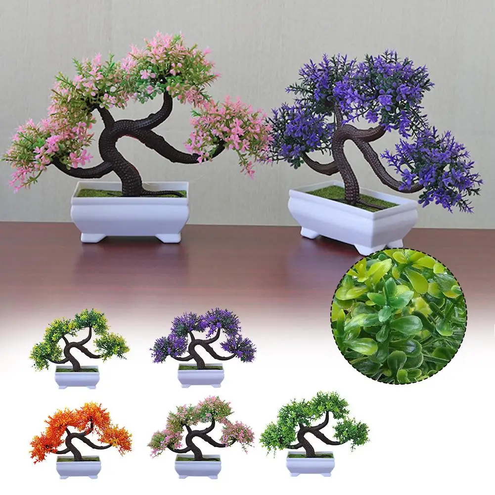 Simulation Green Plant Dragon Beard Tree Bonsai Welcoming Pine Decoration Potted Ornaments Desktop Home Flower Artificial F1U6