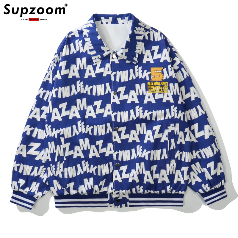 Supzoom New Arrival Fashion Coat Baseball Cotton Loose Brand Clothing Turn-down Collar Embroidery Double sid Bomber Jacket Men