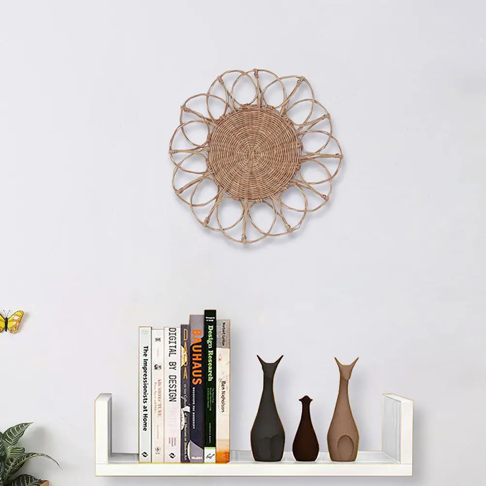 1Pcs Rattan Round Hanging Pendant Hollow Design Creative Decoration for Home Store Cafe Bar Restaurant Wedding Festival Natural
