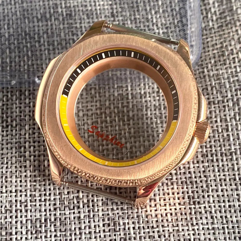 

Brush 39.6mm Rose Gold Square Watch Case Chapter Ring for NH34 NH35 NH36 NH37 NH38 NH39 Sapphire Glass Watch Mod Part Screw