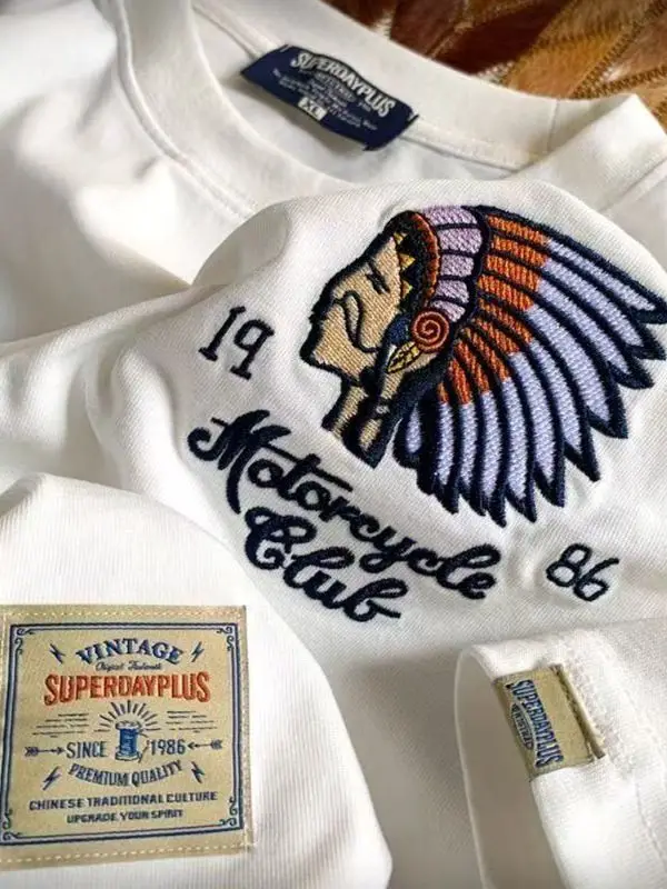 قميص صيفي جديد بأكمام قصيرة مطرزة للرجال، تصميم فضفاض عصري بمقاسات كبيرة وياقة مستديرة #1