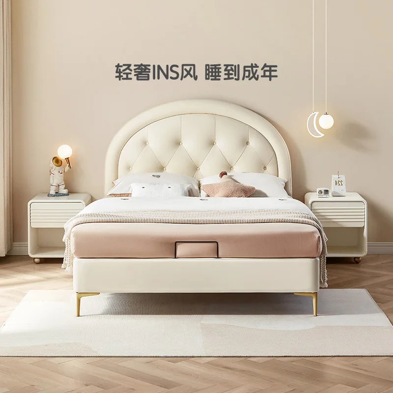 Girl princess bed boy single soft bed 1.5 meters luxury ins wind bedroom simple bed