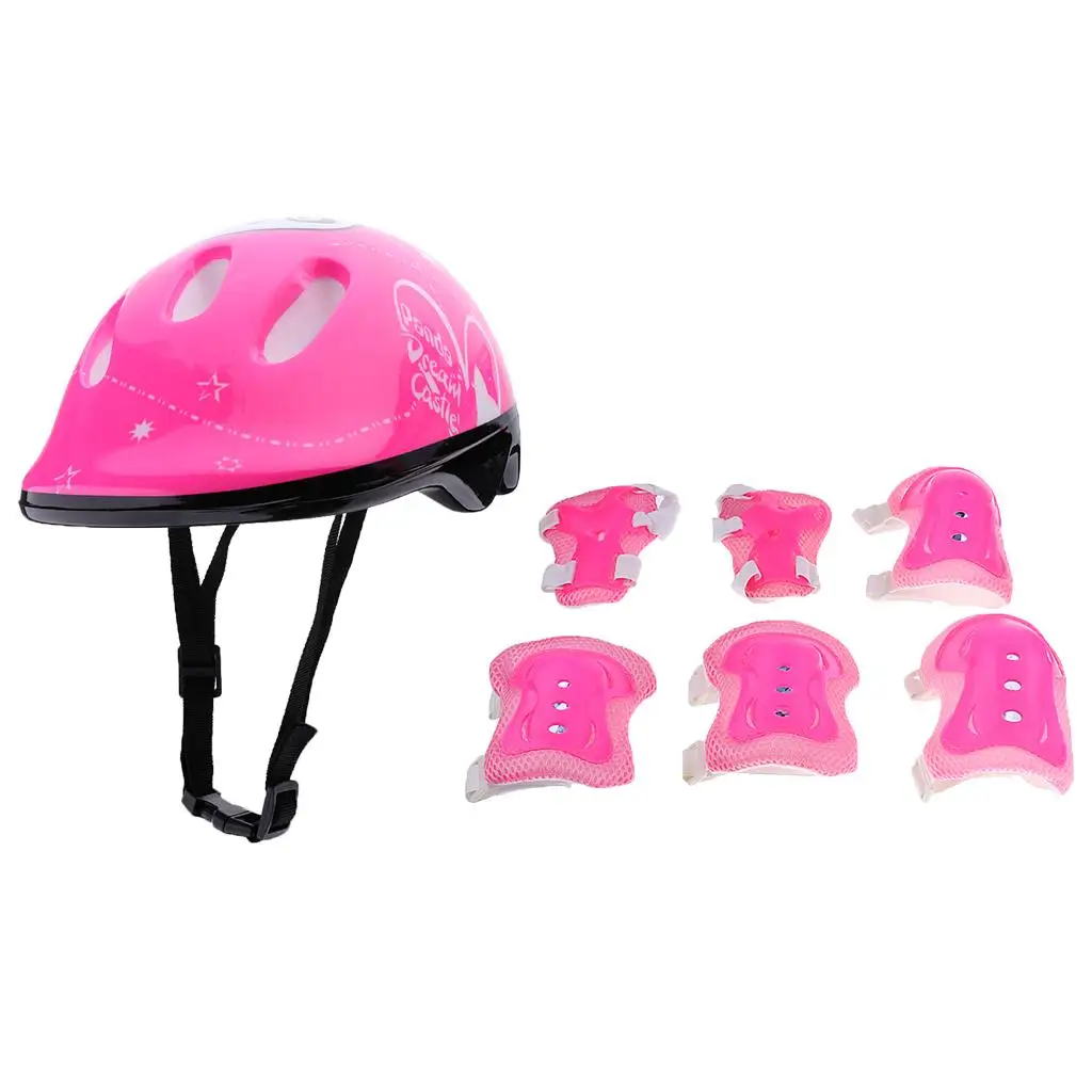 

Roller Skate Helmet and Pads Set PVC Foam Children Skating Protections Kit for Outdoor Sports