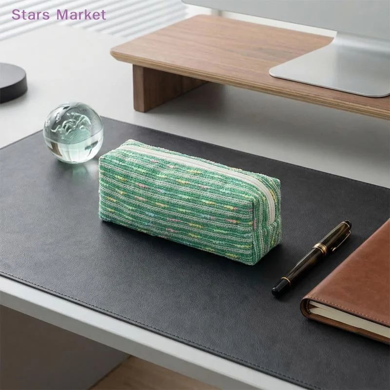 New Pencil Case Pouch, Cute Pencil Case With Versatile Colorful Lines And Large Capacity Storage Bag
