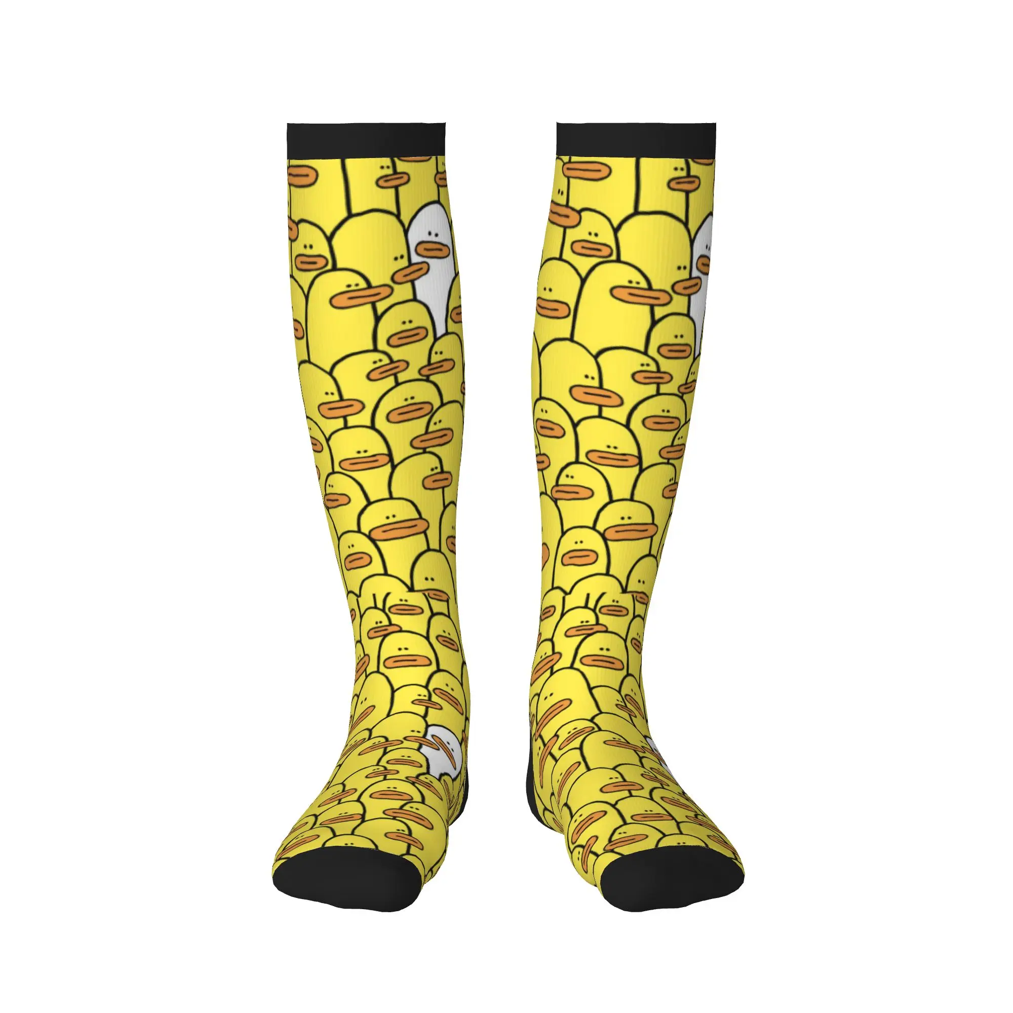 Yellow Classic Rubber Duck Gothic Dress Socks for Men Women Warm Funny Novelty  Sports Compression Socks view 2