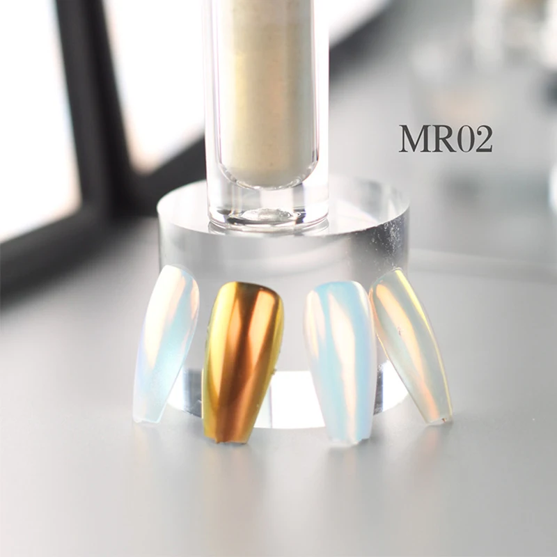 6color Morandi Aurora Liquid Magic Mirror Powder Acrylic Powder Mirror Effect Chrome Fairy Liquid Powder Nail Art Decoration