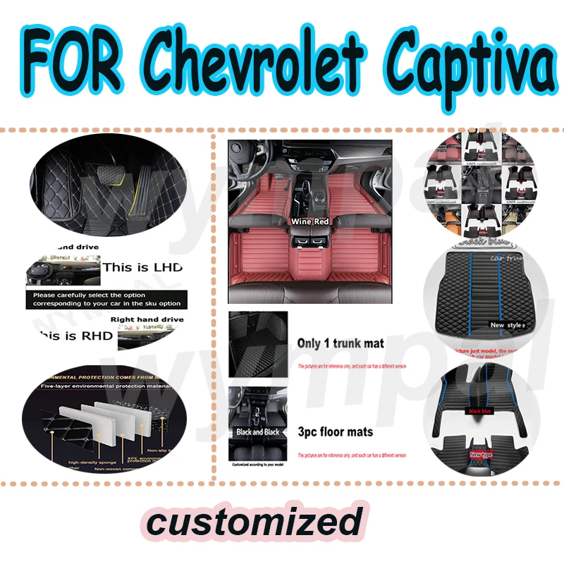 

LUXURY Car Mats Floor For Chevrolet Captiva CN202S 2022 2023 7 Seater Waterproof Car Floor Mats