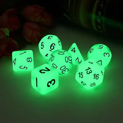 DND Glow in the dark Dice Polyhedral Number Dice DD Dice Set For Dungeon and Dragon Pathfinder Role Playing Game RPG /MTG Game