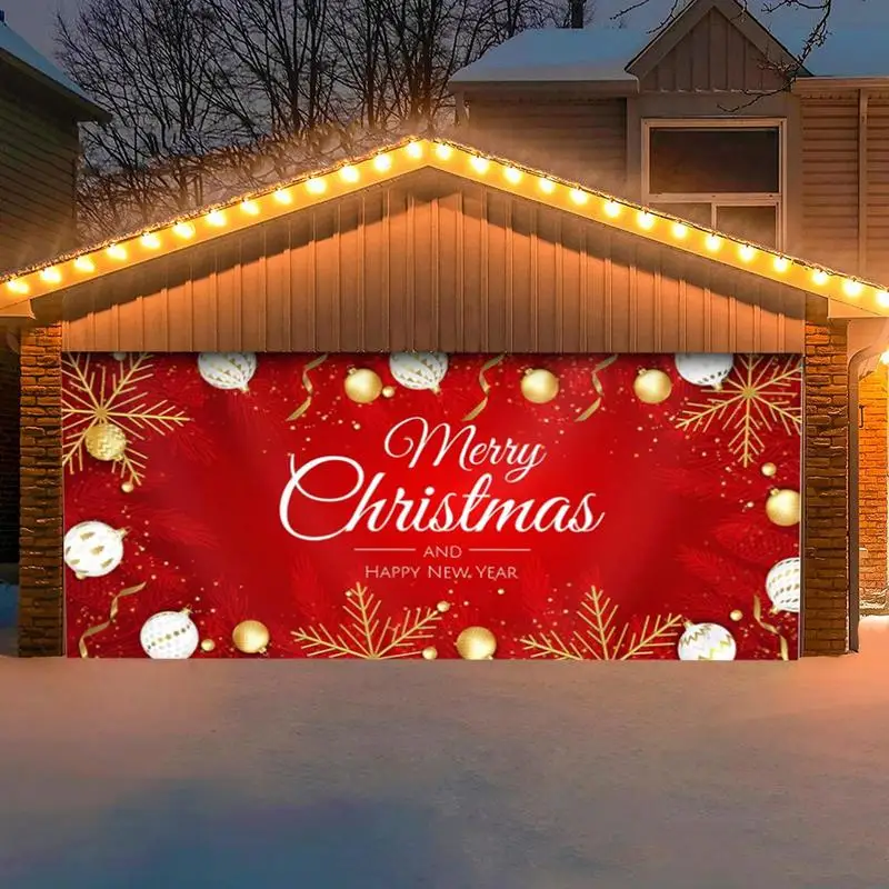 

6 x 13 feet Christmas Garage Door Banner,Garage Door Christmas Decorations,Merry Christmas Garage Door Cover