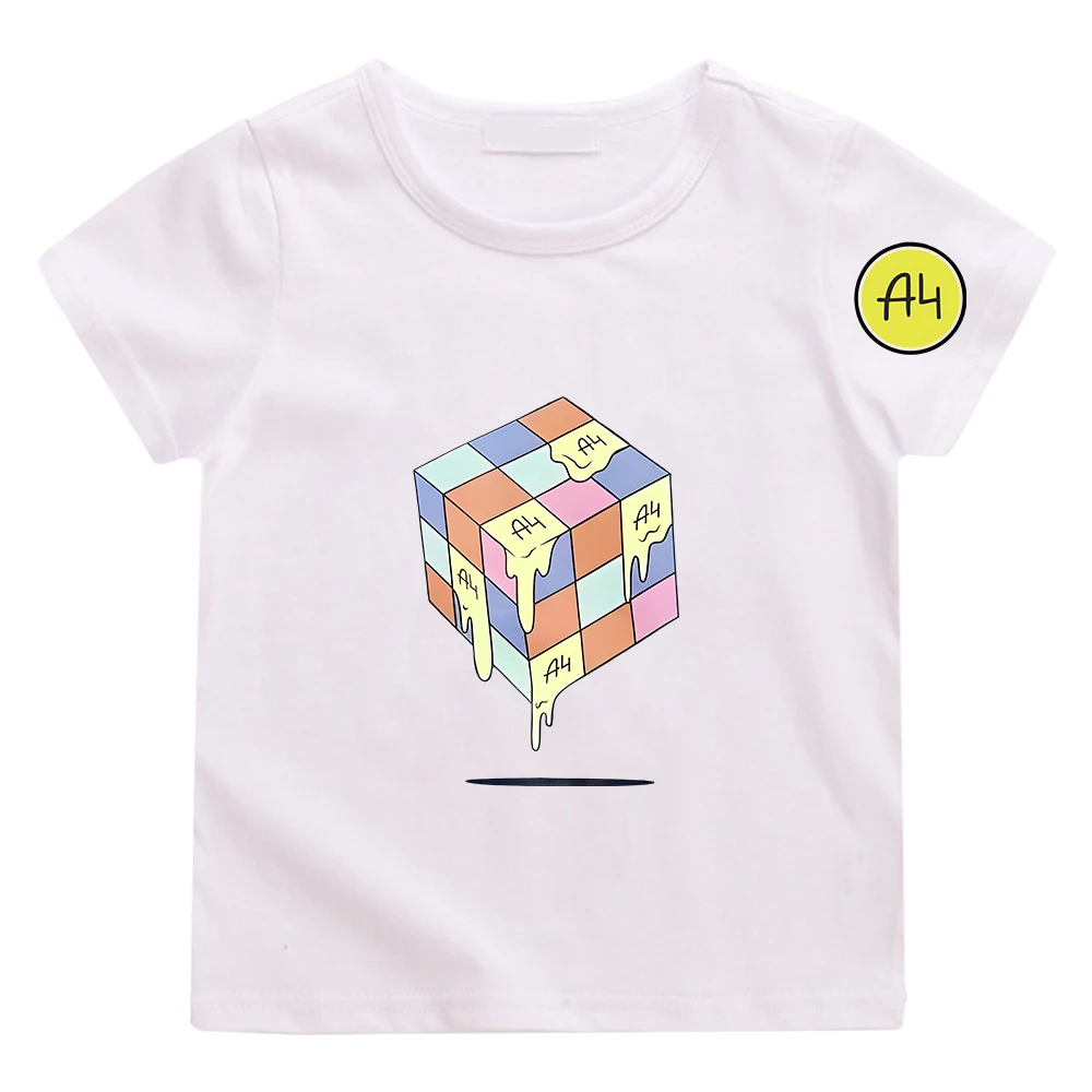 А4 Пол это Лава Cartoon Children T-shirt 100% Cotton Boy Girl Tee-shirt Влад A4 Бумага Print Kids Clothing Tops Tees Summer Cute