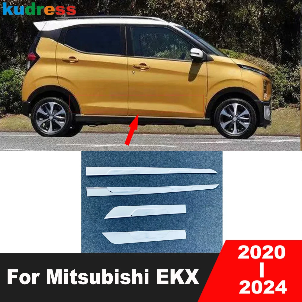 

Автомобильные аксессуары для Mitsubishi EKX 2020 2021 2022 2023 2024, хромированная зеркальная дверная панель, лента, украшение, полоса