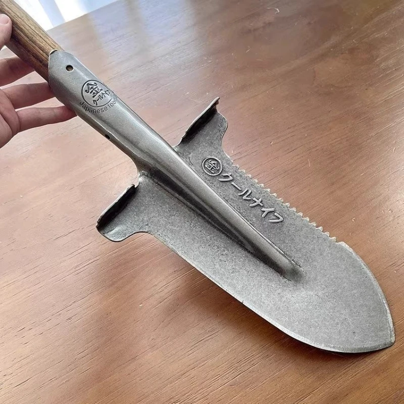 Manganese Steel Garden Shovel Handle Qinggang Wooden Camping Shovel Outdoor Portable Survival Spade Grass Digging Hand Tools