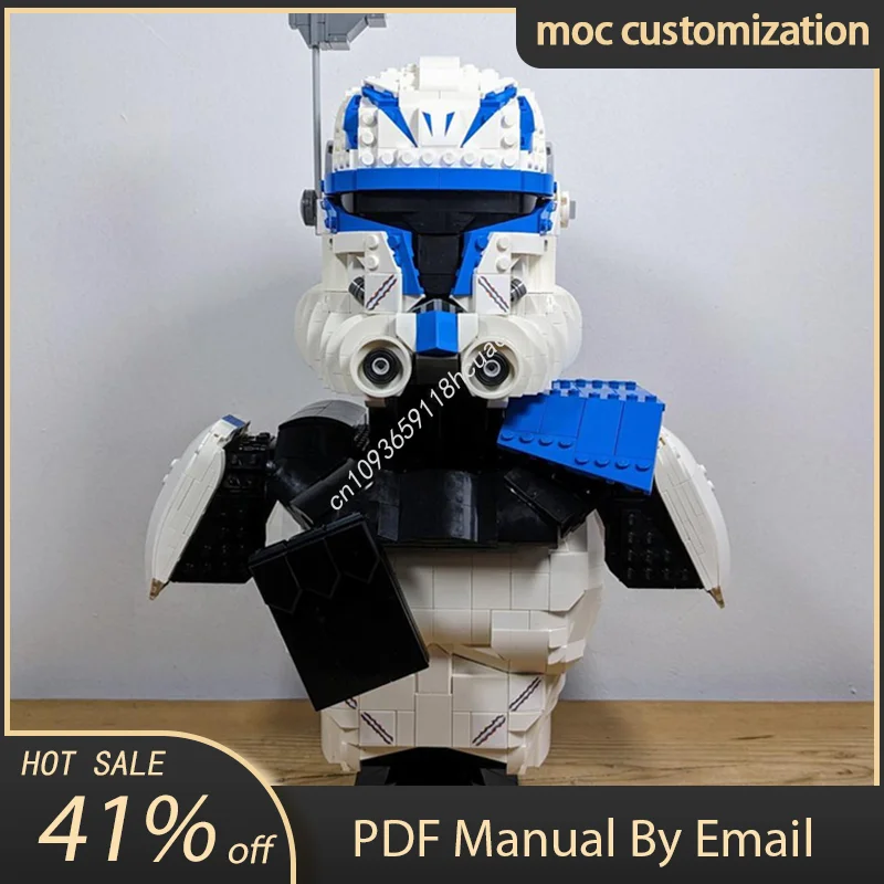 

Moc Star Battle Captain Rex Bust Helmet Model Building Blocks Diy Creative Assembly Educational Bricks Toy Holiday Gift