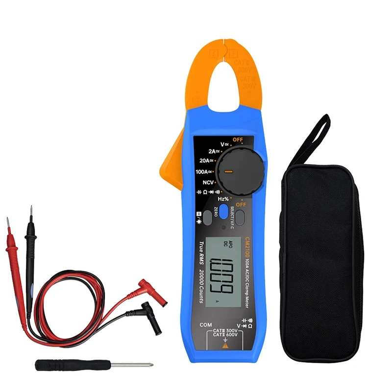 

CM2100 Digital Electrical Tester Multimeter 100Amp 600V Smart AC/DC Clamp Meter Easy To Use