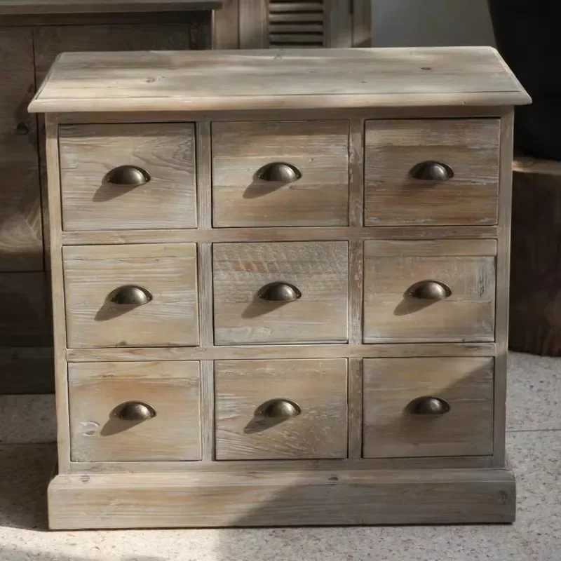 

French Mediterranean country style nine chests old fir weathered ash old