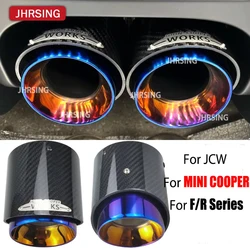 Exhaust Tip Blue Carbon Fiber Muffler Pipe Fit for Mini Cooper S Exhaust Tip R55 R56 R57 S R58 R59 R60 R61 F54 F55 F56 F57 F60