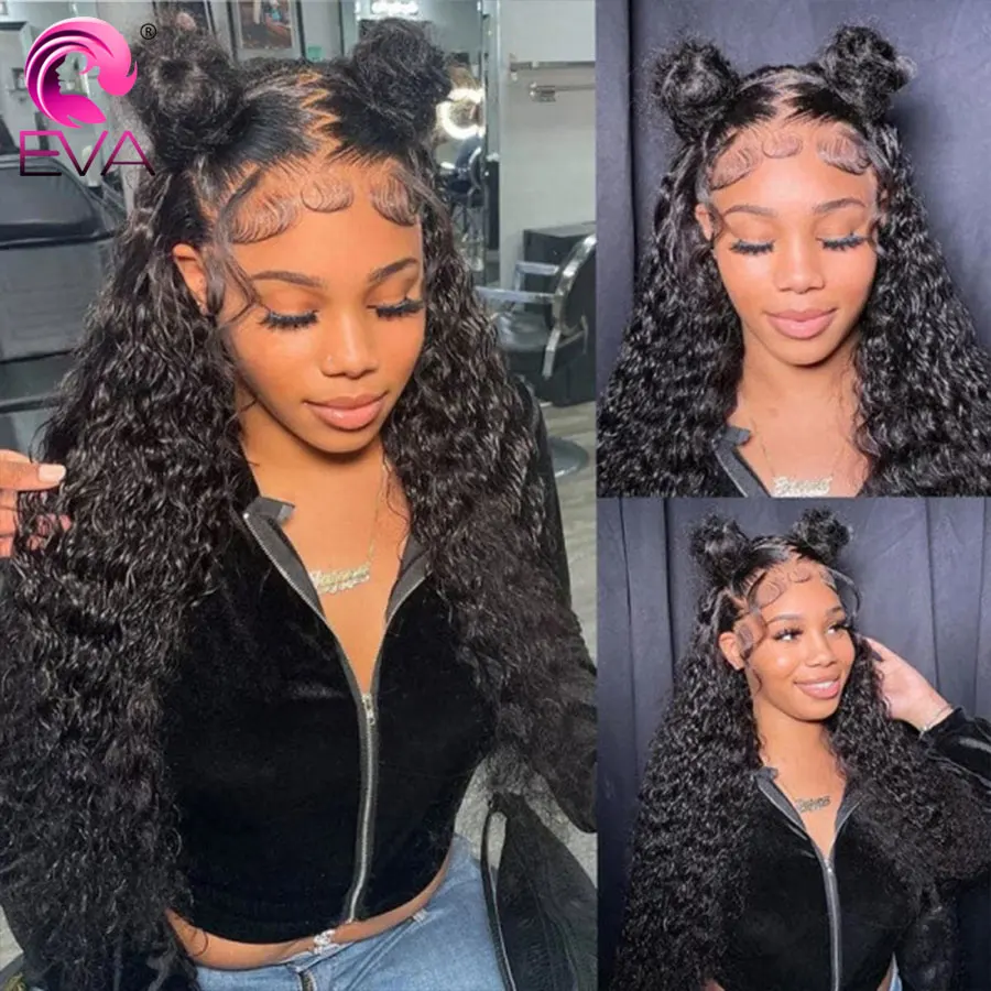 Eva Hair-Real HD Lace Frontal Wig para Mulheres, Perucas de Cabelo Humano, Perucas de Derreter Peles Curly, Peruca Glueless, Pré Arrancadas, 13x6, 13x4