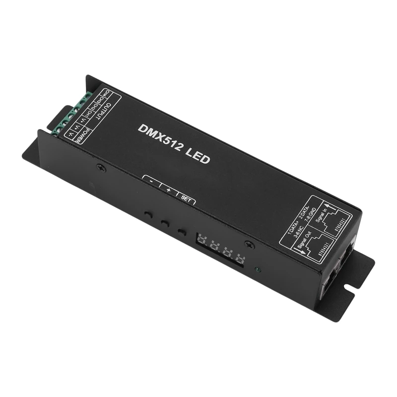 Декодер цифрового дисплея Dmx 512, приглушающий драйвер Dmx512, контроллер для светодиодной ленты Rgbw, освещение Rj45, подключение Φ 20A (4 C