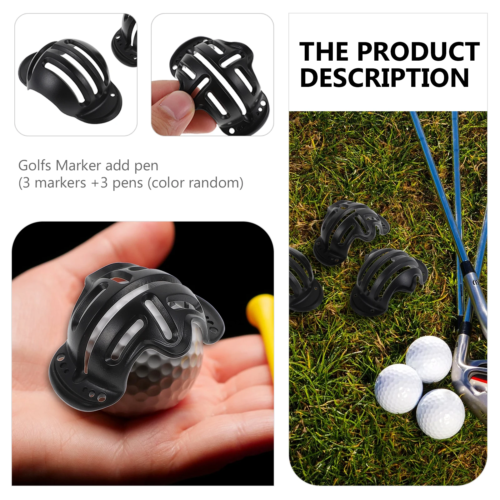 

Golf Line Drawing Set Plastic Marker Tool Liner Balls Marking Alignment Golfs Supplies Lightweight Translucent Clamp Design