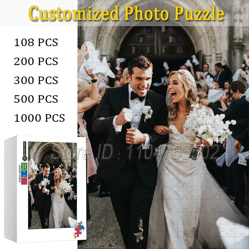 

Персонализированный пазл с фотографией для взрослых, подарок на годовщину для пары, 108/200/300/500/1000 элементов, ручная работа, игрушка