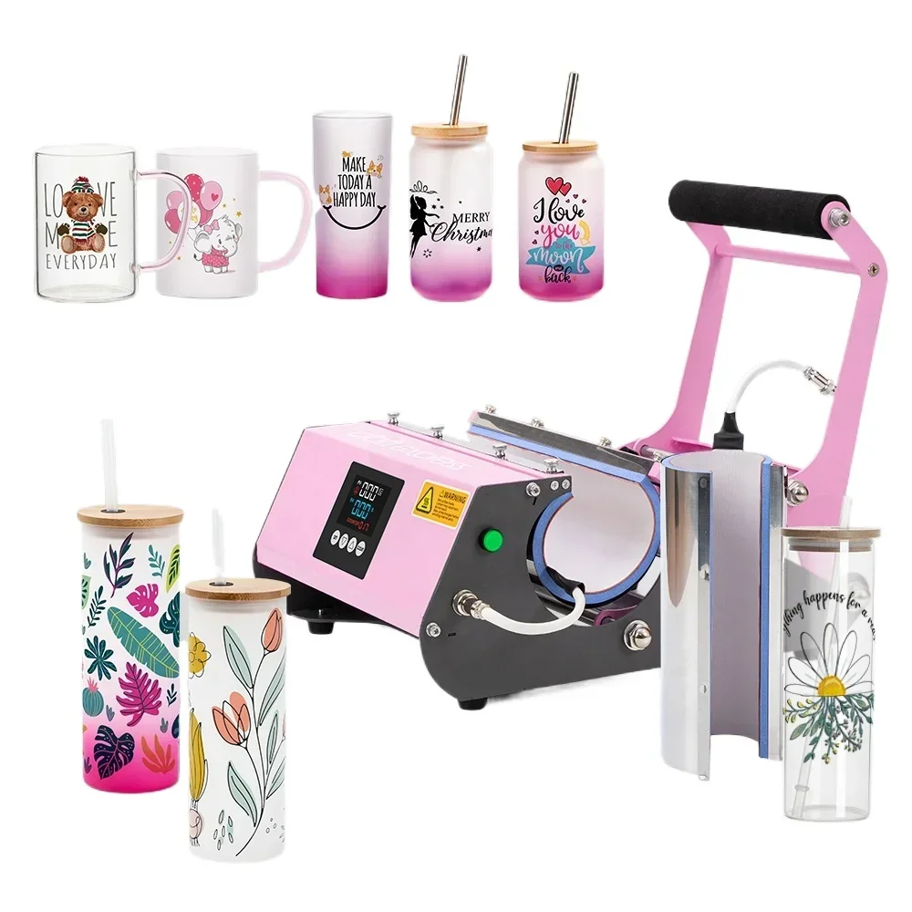 BestSub 30oz 20oz 13oz 18oz  2 in 1 Transfer  Glass Tumbler Machine Sublimation Heat Press Machine Sublimation Mug Heat Transfer