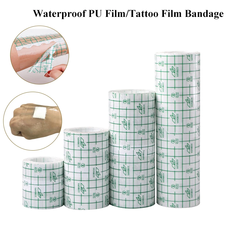 Waterproof Tattoo Film Bandage Skin Protective Aftercare Medical Adhesive Transparent Wound Dressing Plaster Fixation PU Film