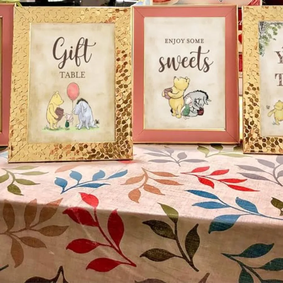 4 Uds. Centros de mesa de Winnie, un poco y delicioso para tu barriga, decoraciones para Baby Shower, decoraciones de cumpleaños de Pooh, bienvenida