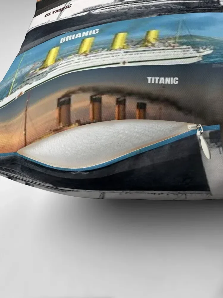 Titanic and her sisters, britanic sister ship,iceburg,white star star liners, Throw Pillow Luxury Pillow Cover pillow